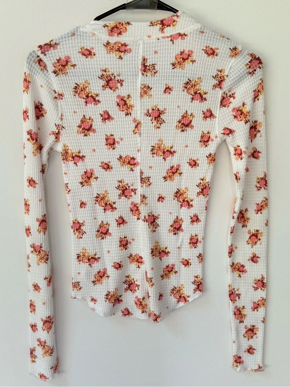 Free People One Of The Girls Thermal Long Sleeve Waffle Knit Henley size small